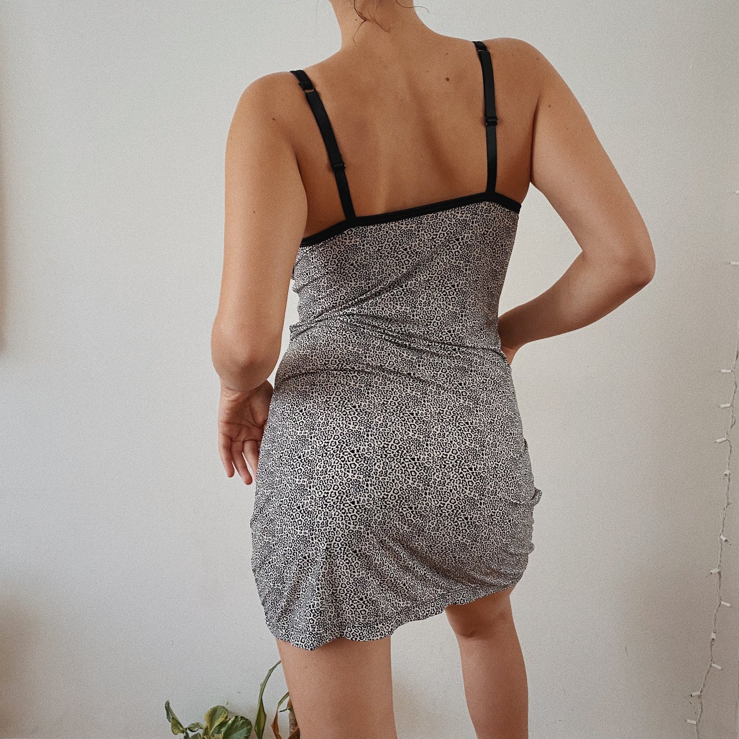 Y2K Animal Print Slip Dress