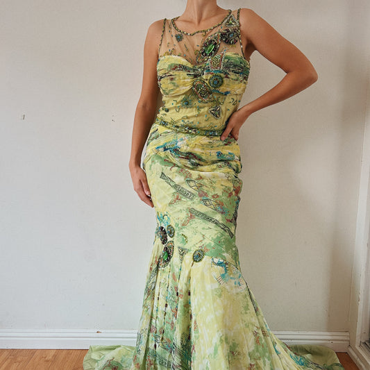 Incredible Beaded Green Gown