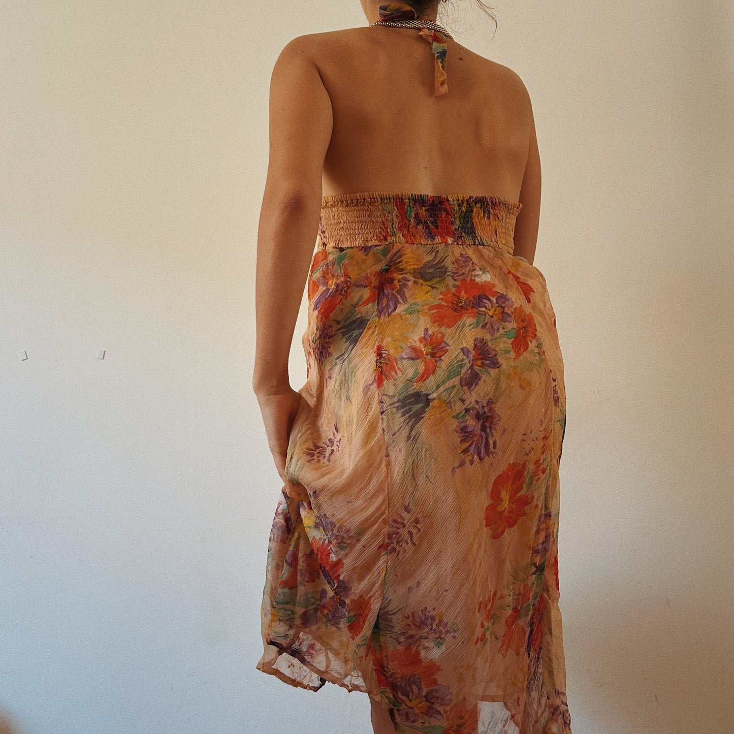 Romantic Floral Halter Dress