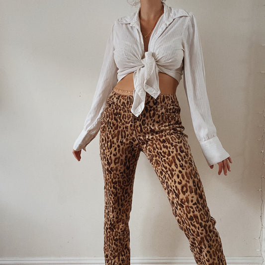 Low Waist Animal Print Pants