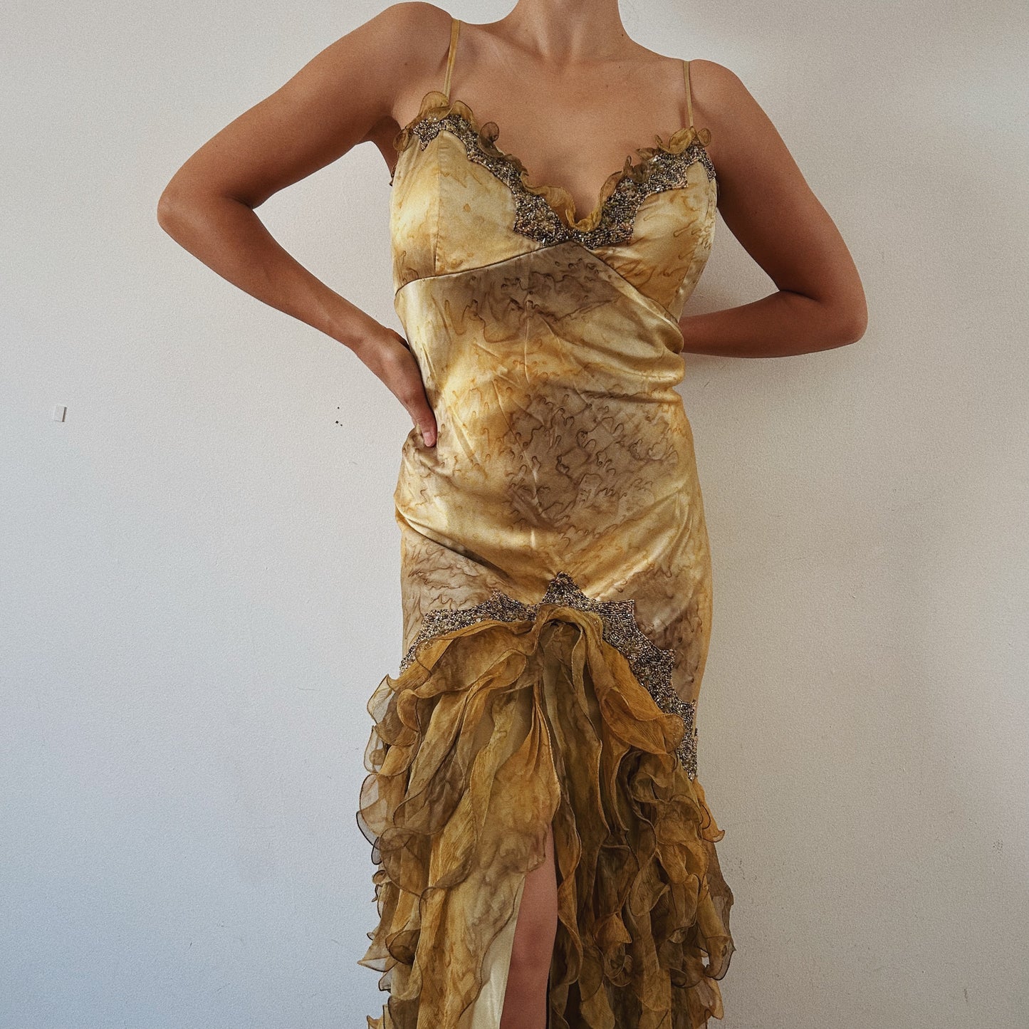 Silk Beaded Fairy Ruffled Dress