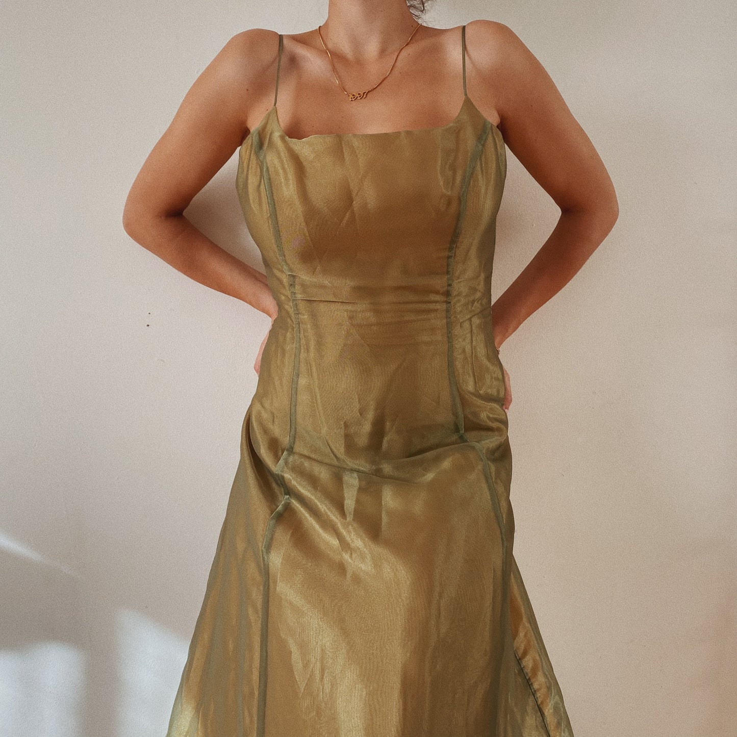 Forest Fairy Metallic Open Back Gown