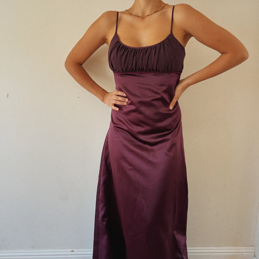 90s Vintage Elegant Purple Prom Dress