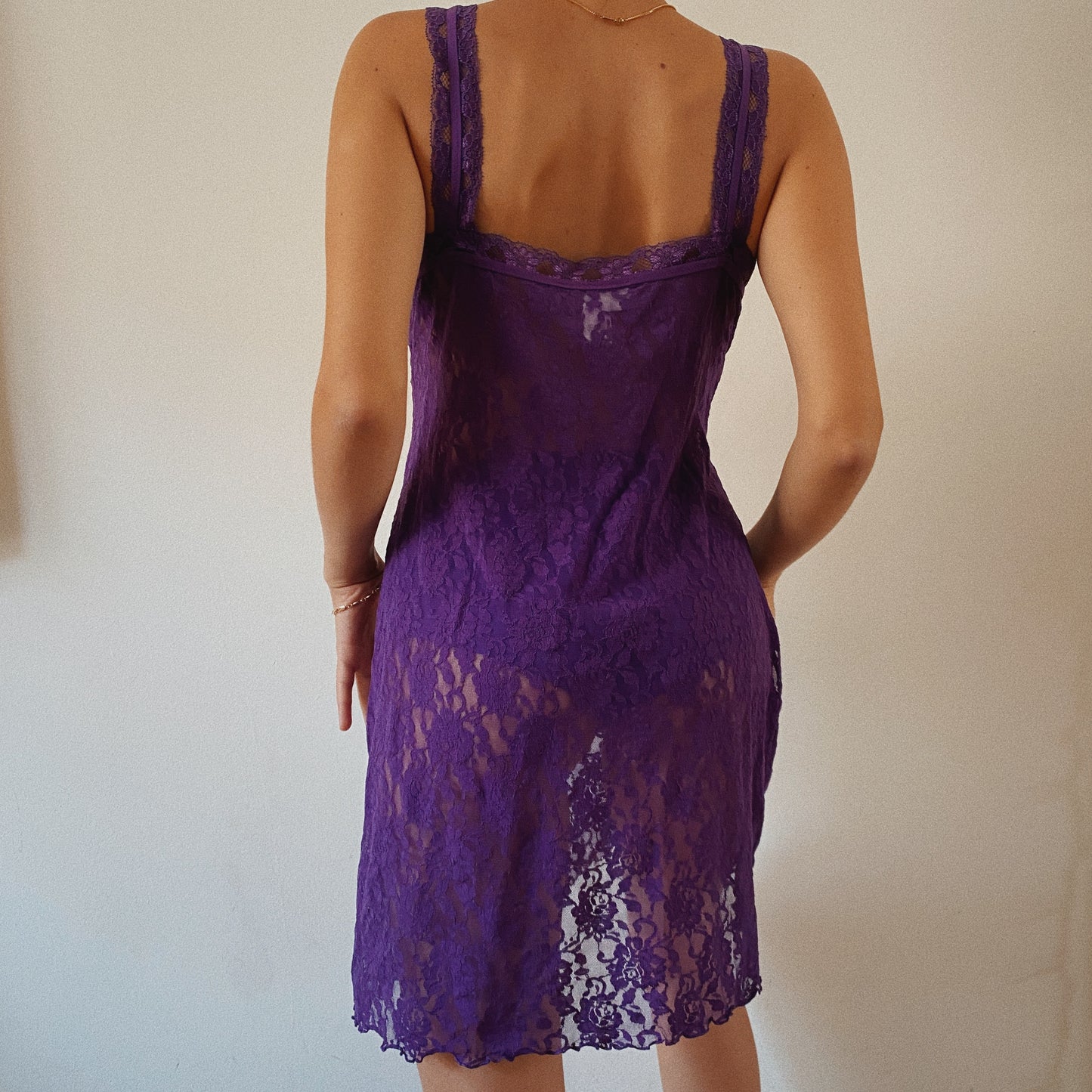 Lace Purple Vintage Slip Dress