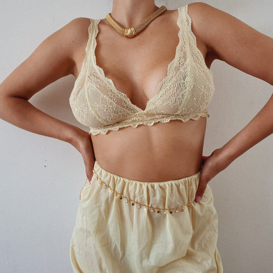 Lace Yellow Cute Bralette