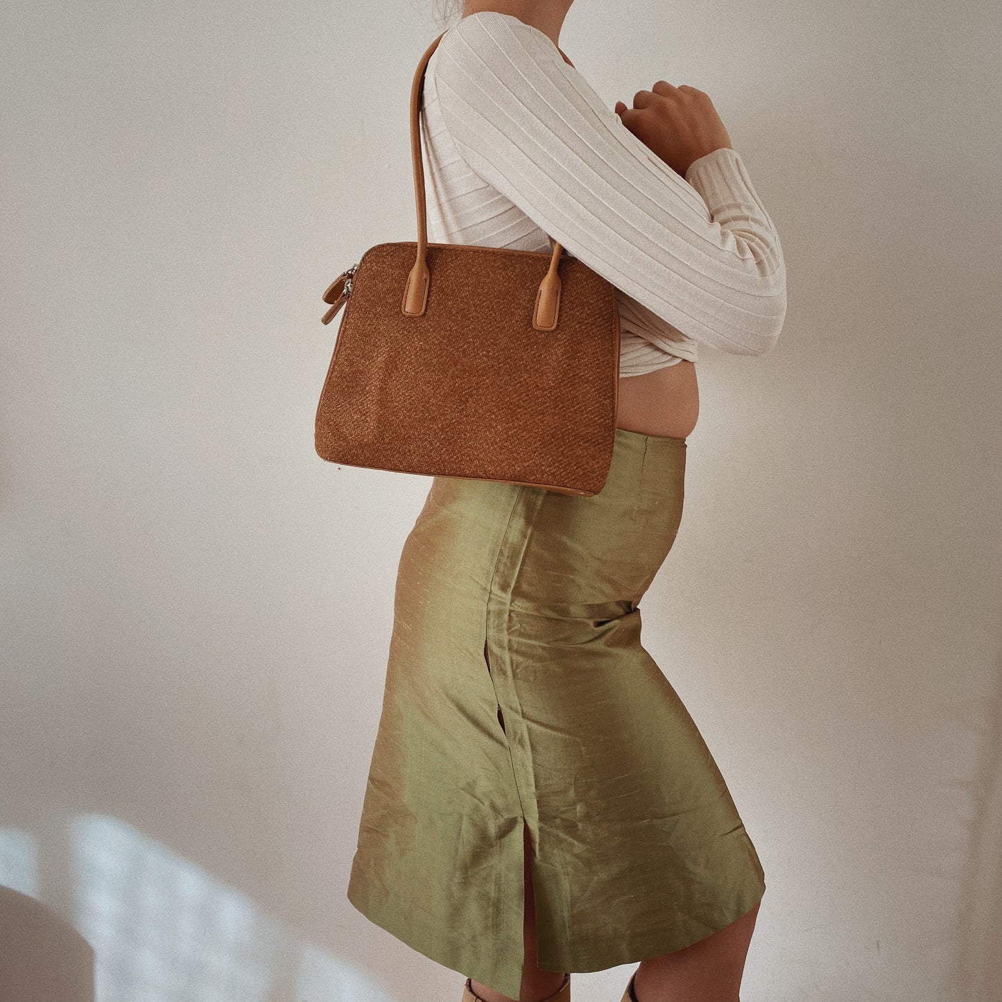 Green Office Core Midi Skirt