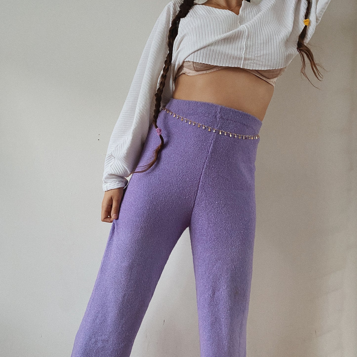 Vintage Terrycloth Purple High Waisted Pants