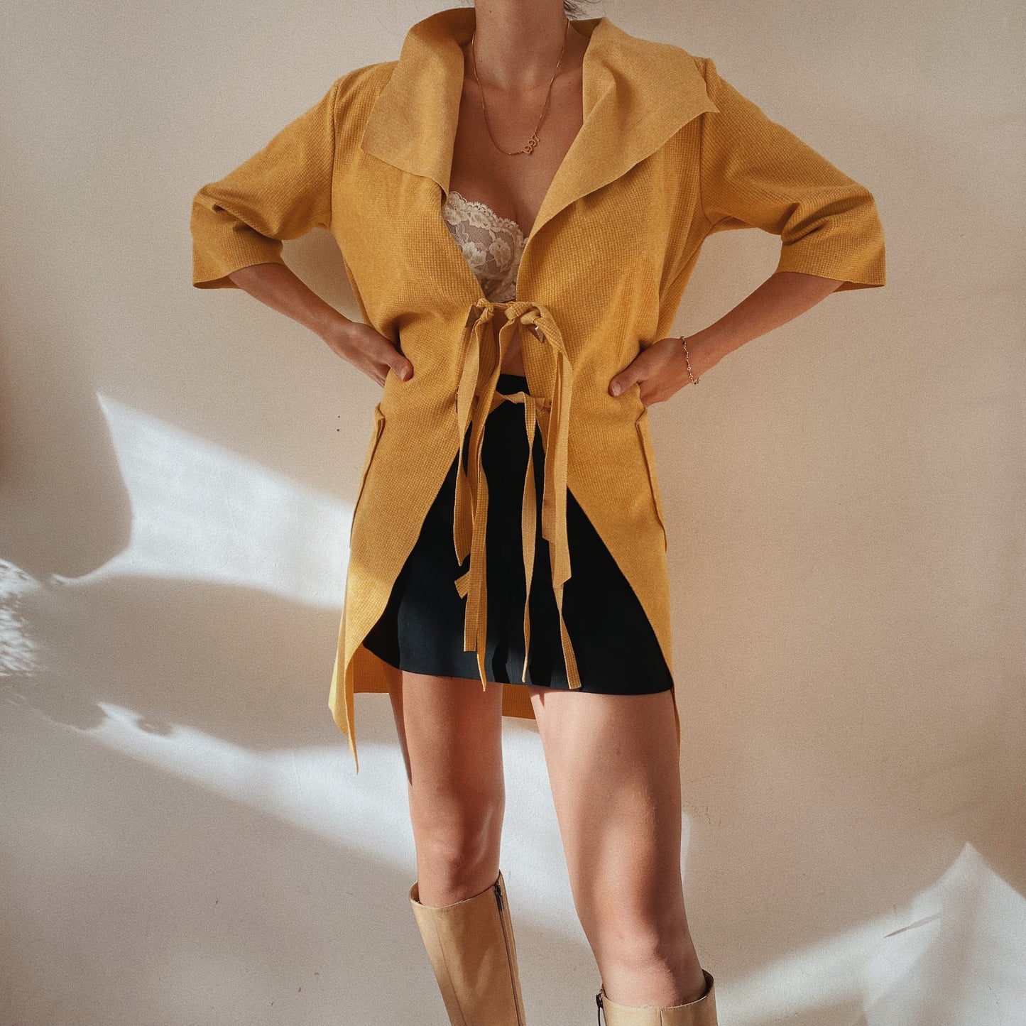 Yellow Vintage Cape Jacket Made In Italy