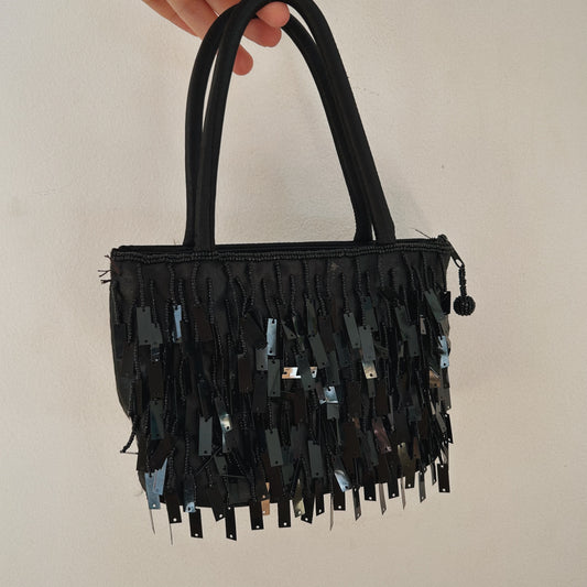 Mini beaded fringe purse