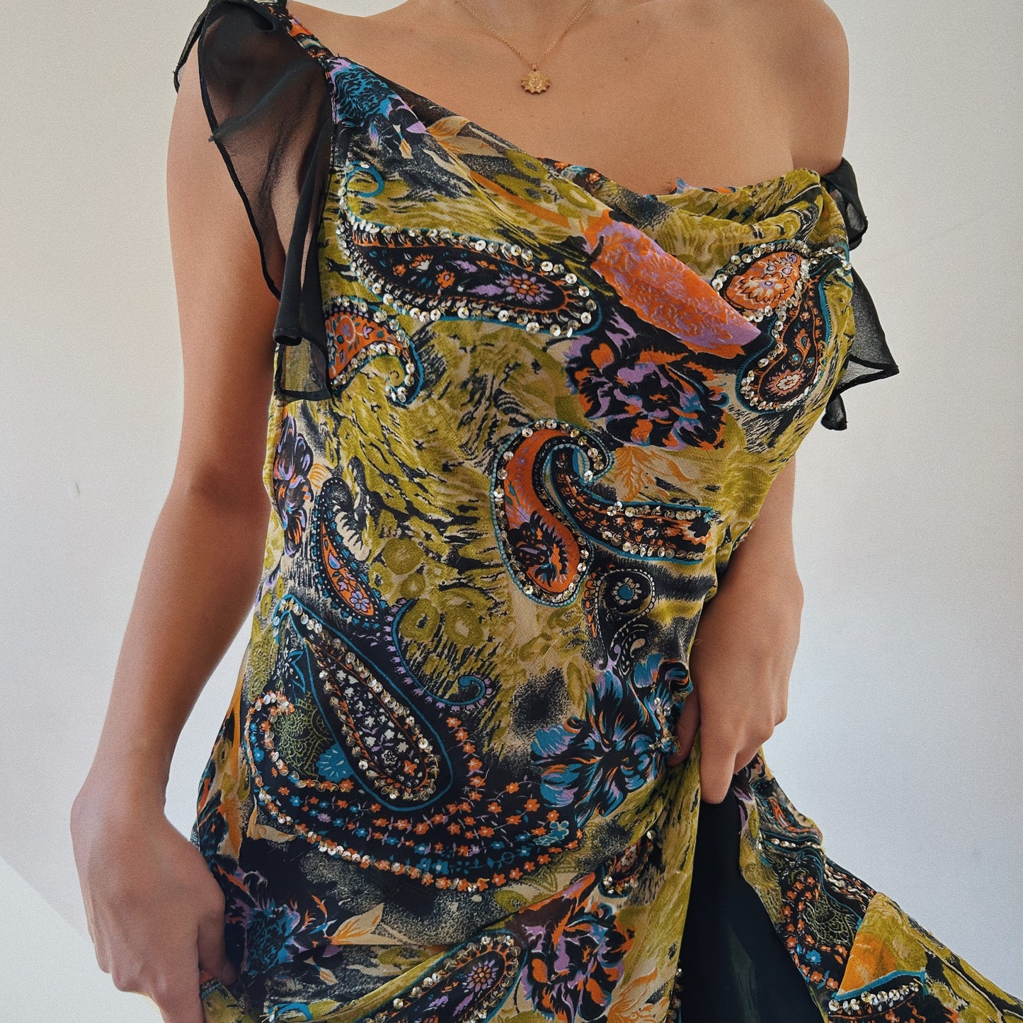 Paisley Moss Green Fairy Embellished Dress