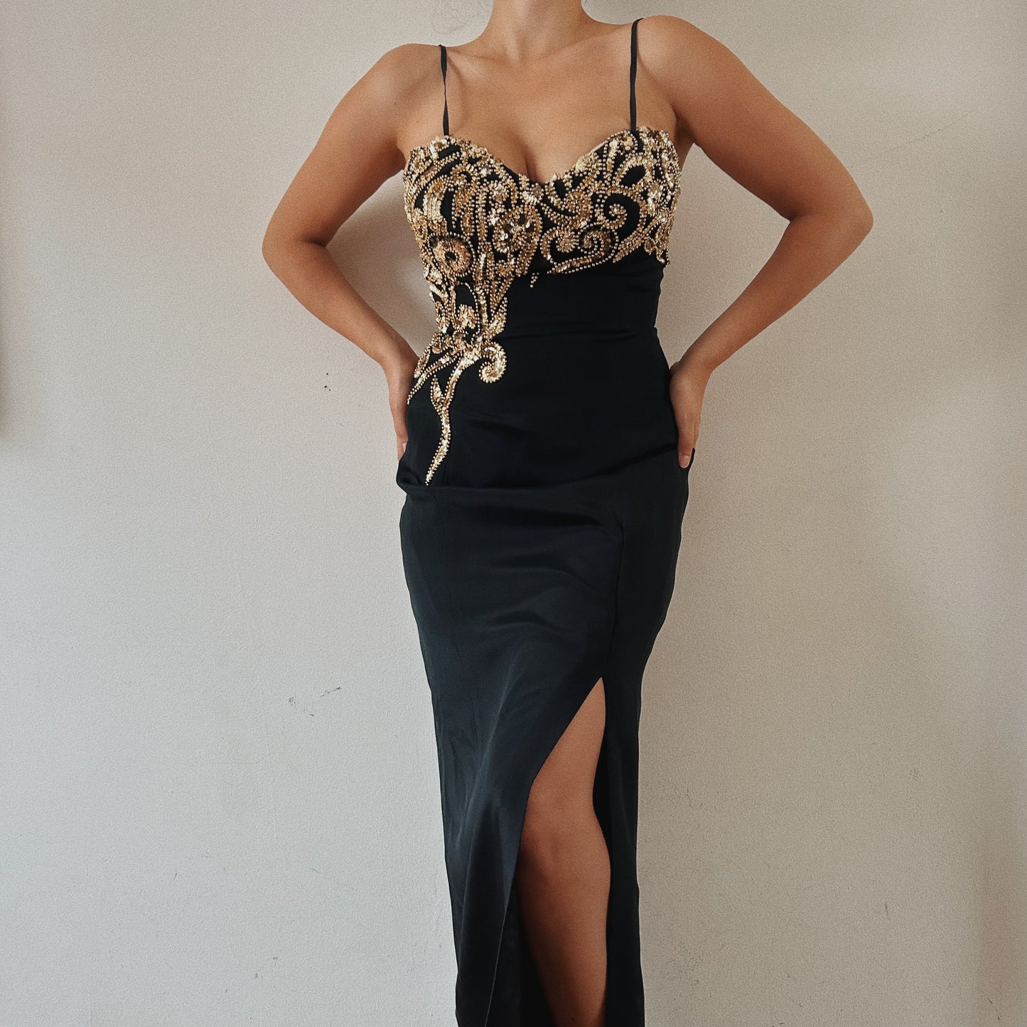 100% Silk Gown with Embellished Bustier