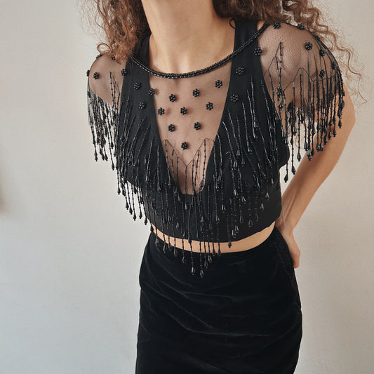 Mesh Embellished Shoulder Vail