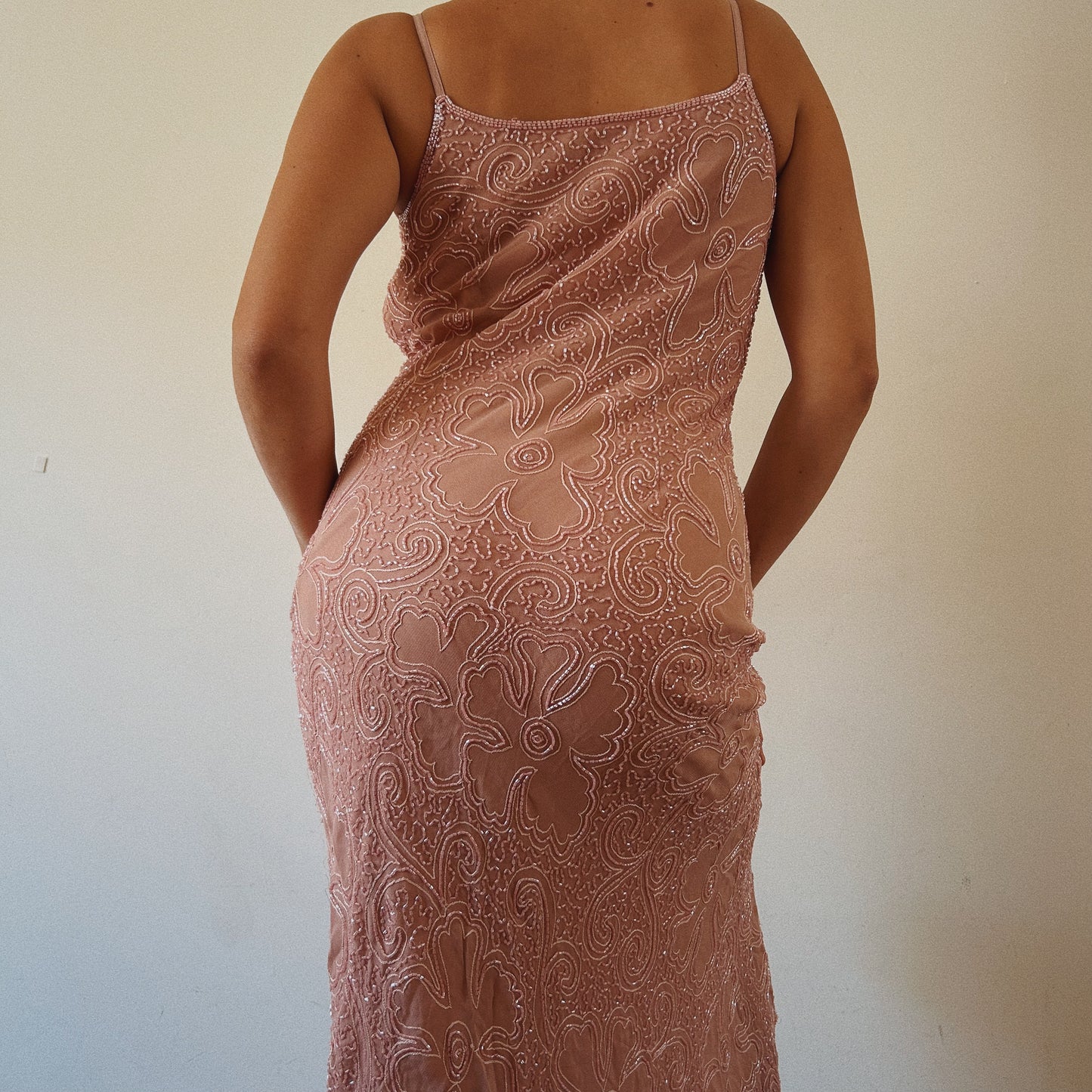 Beaded Light Pink Summer Dress