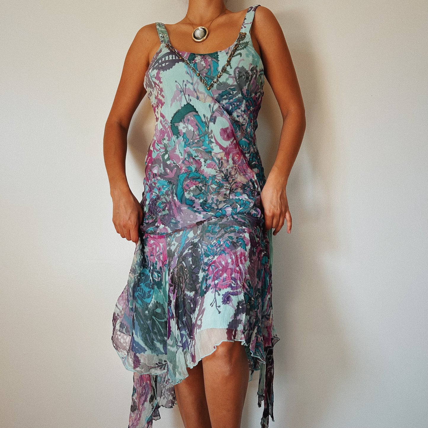 Mermaid Derhy Dress With Beaded Neckline