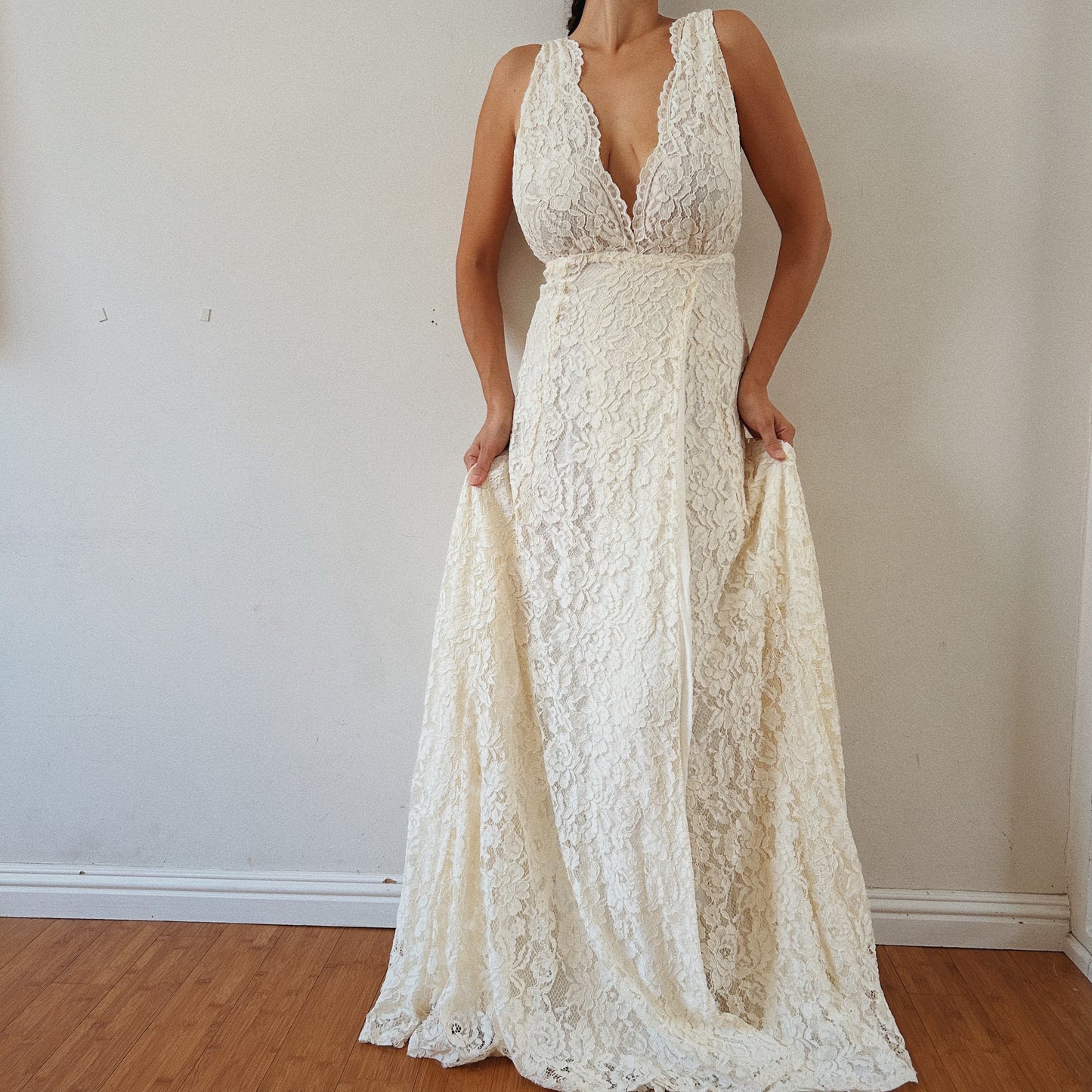Lace Bohemian Wrap Bridal Dress