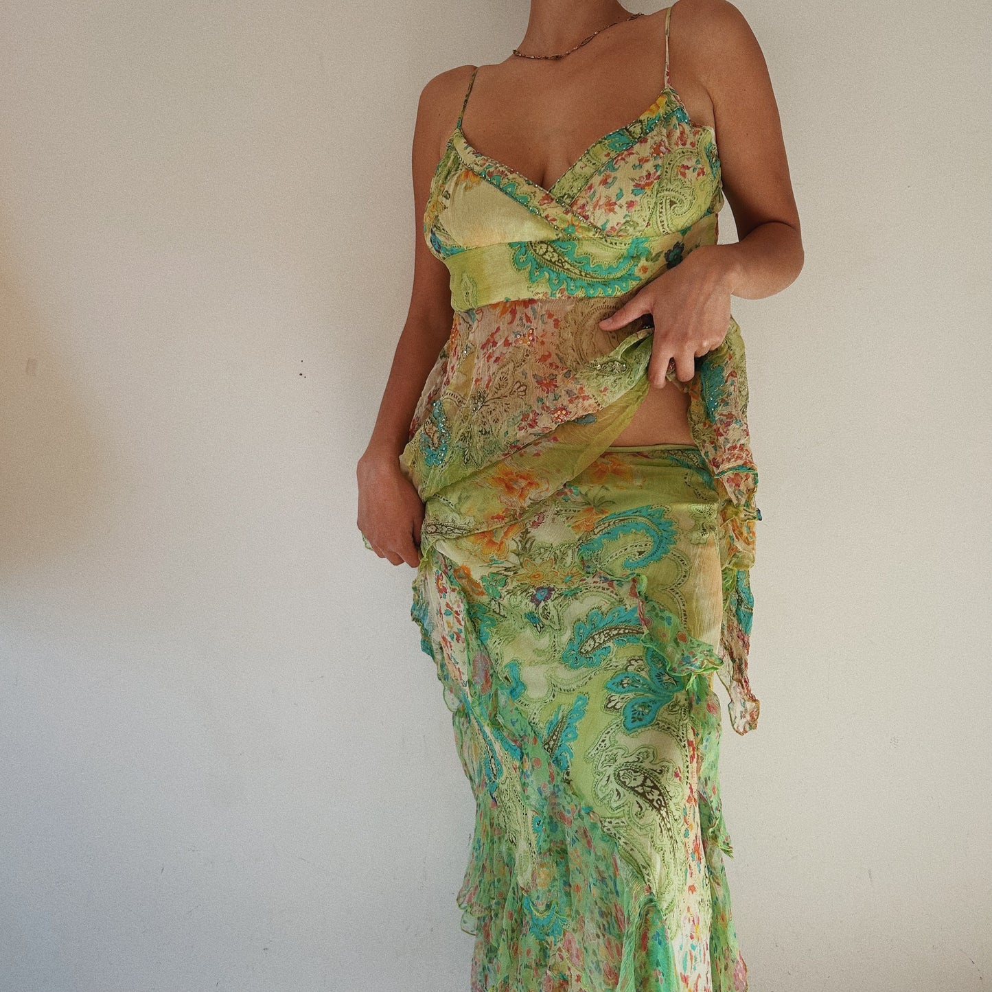Embellished Fairy Green Paisley Set
