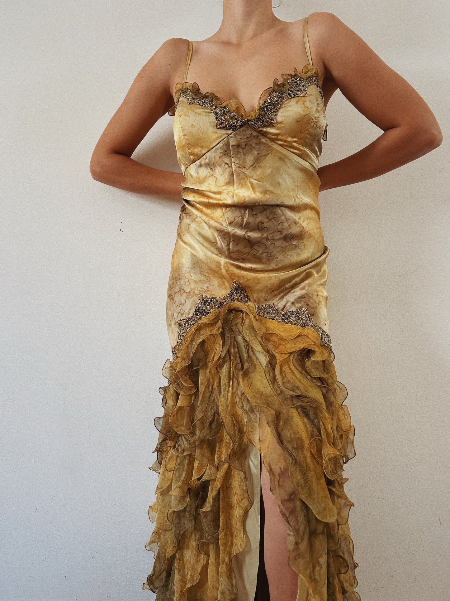 Silk Beaded Fairy Ruffled Dress