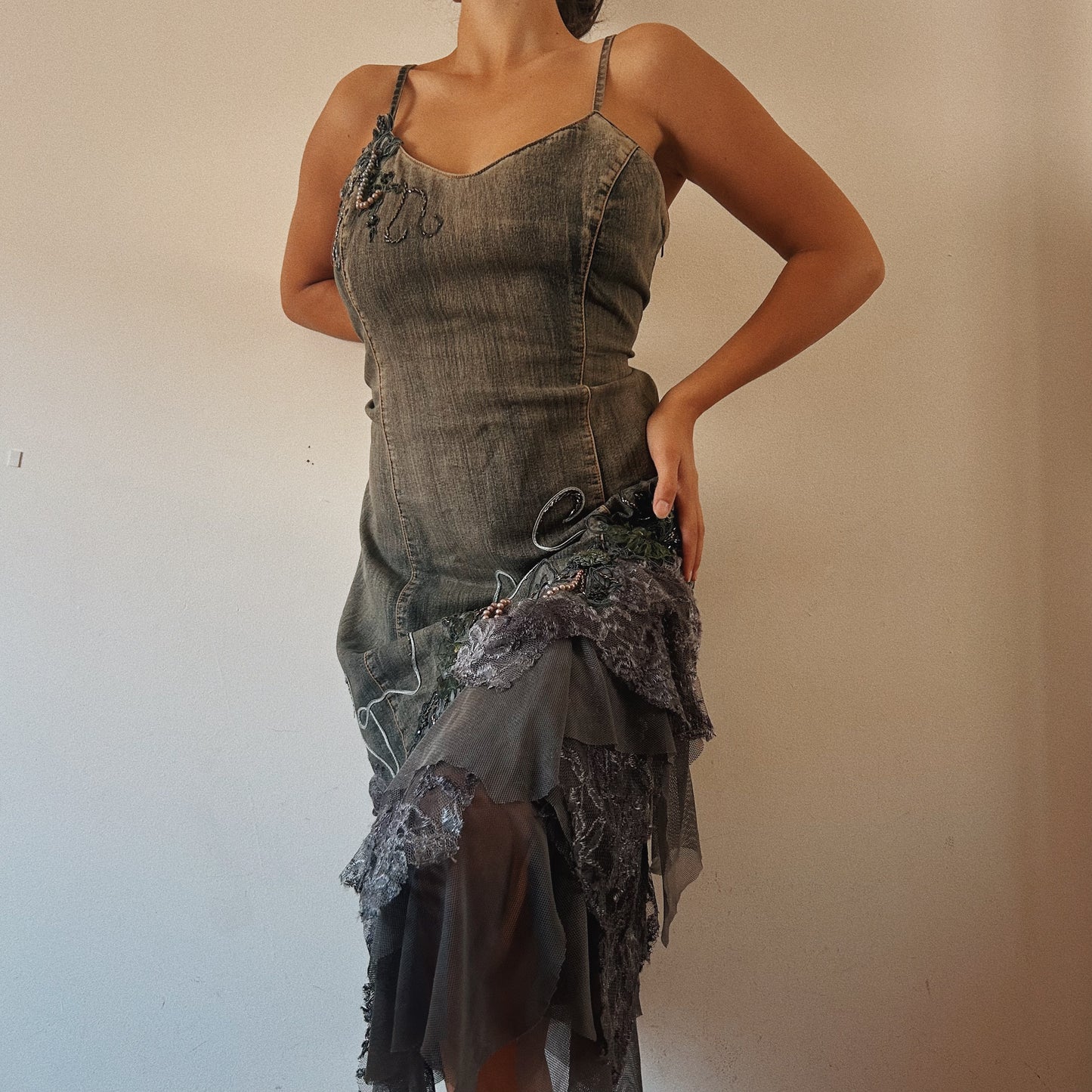 Fairy Denim Embellished Dress