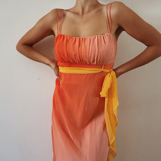 Coral Ombre Maxi Dress