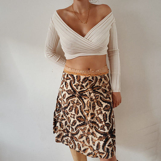 Animal Print Midi Skirt