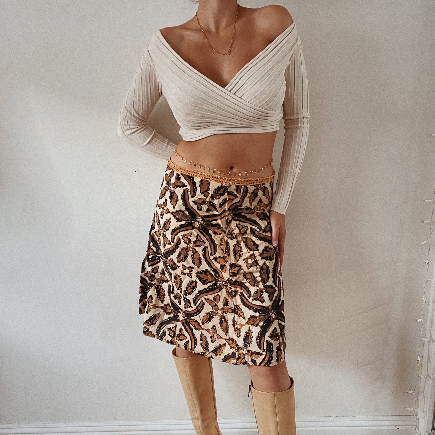 Animal Print Midi Skirt