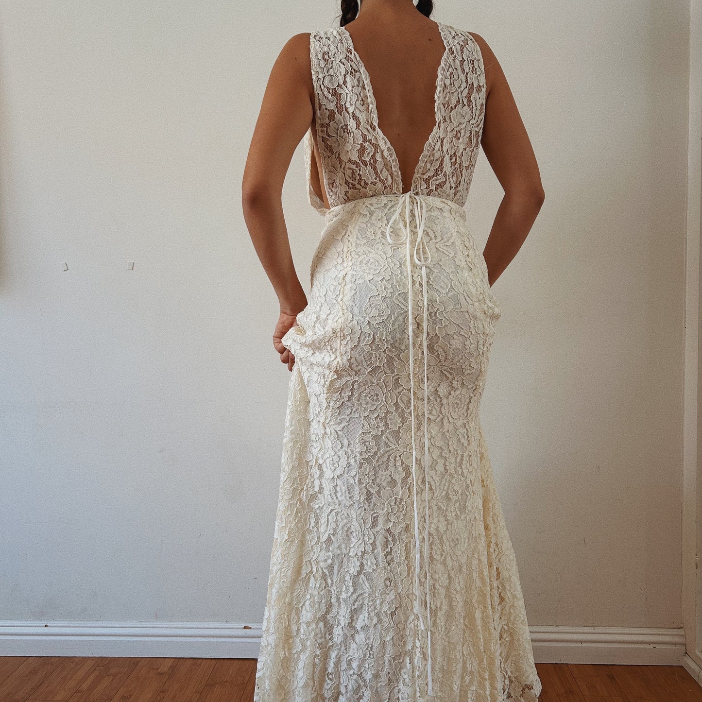 Lace Bohemian Wrap Bridal Dress