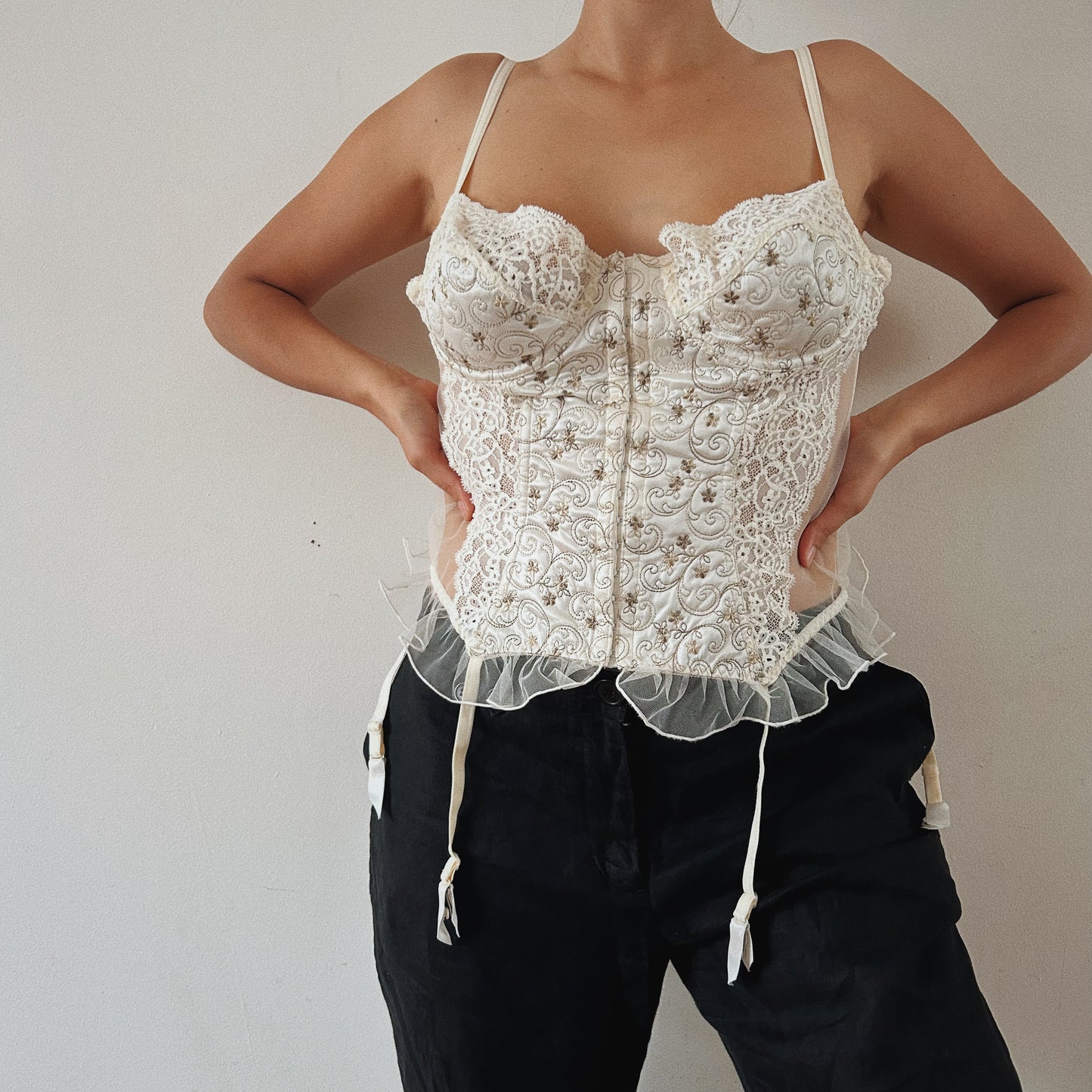Ethereal White Cream Corset Top