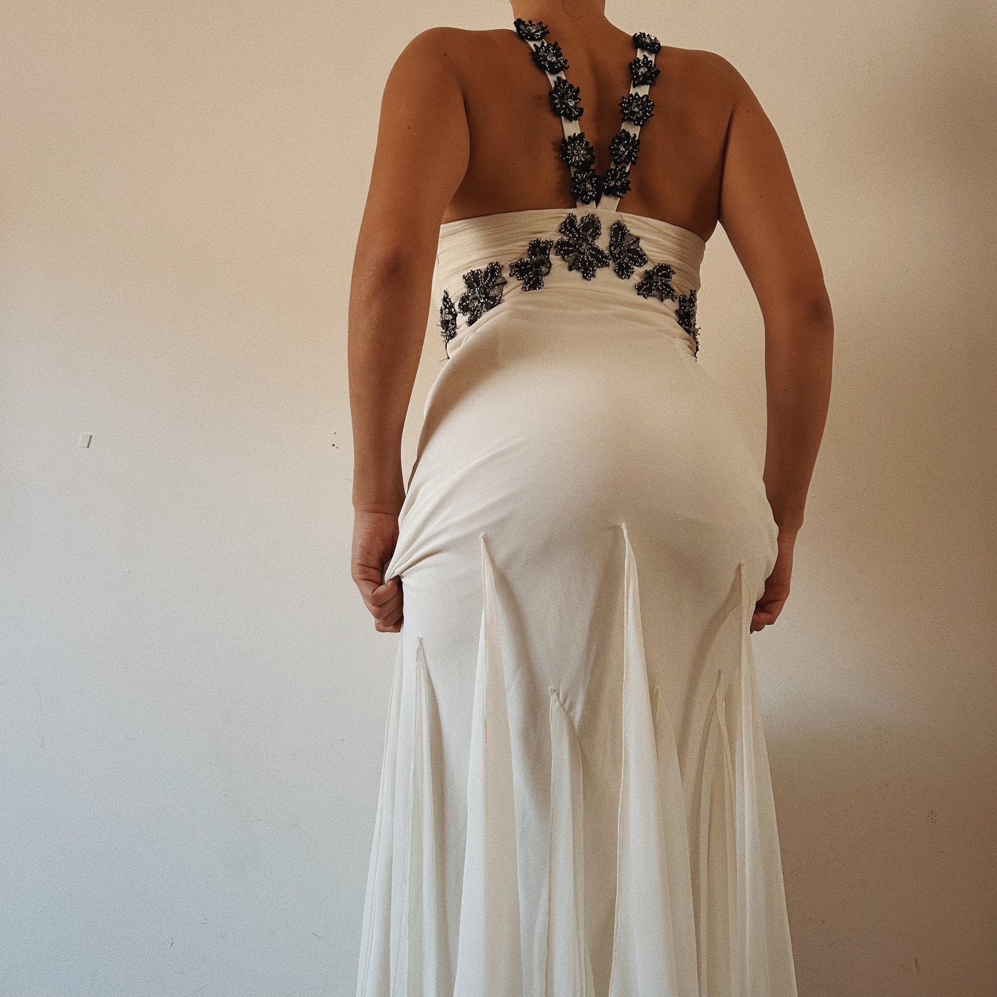 Stunning White Embellished Beaded Gown