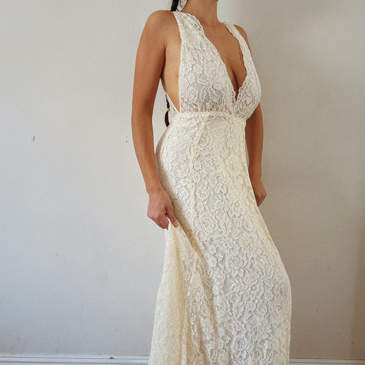 Lace Bohemian Wrap Bridal Dress
