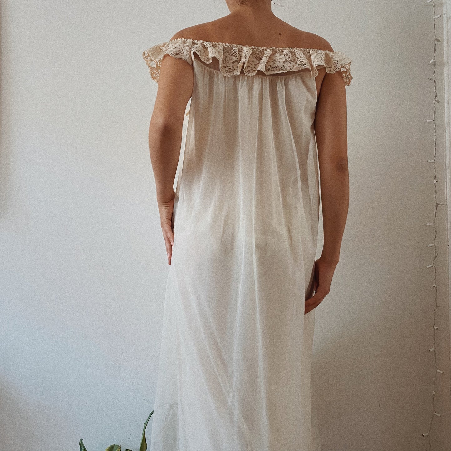 Lace Romantic Cream Nightgown