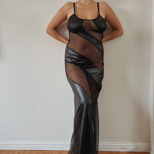 Vintage mesh see through dress