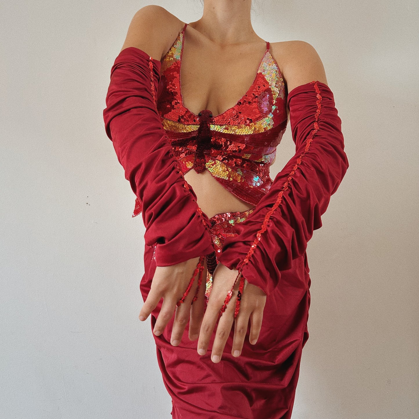 Rare Red Butterfly Sequins Set