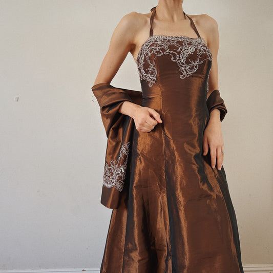 Bronze Bustier Princess Dress