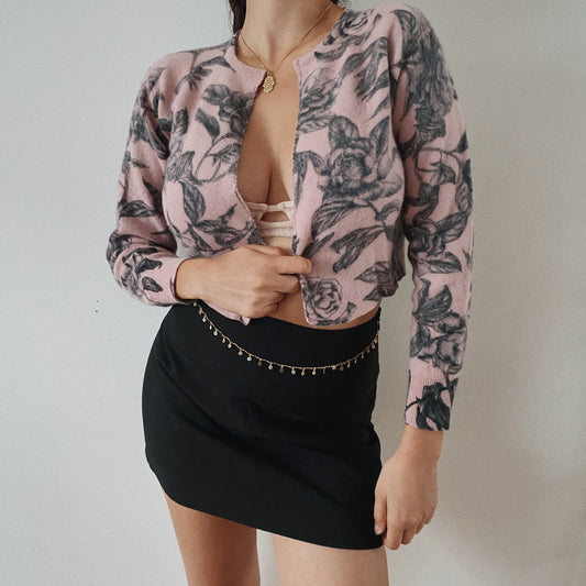 Dusty Rose Floral Bolero