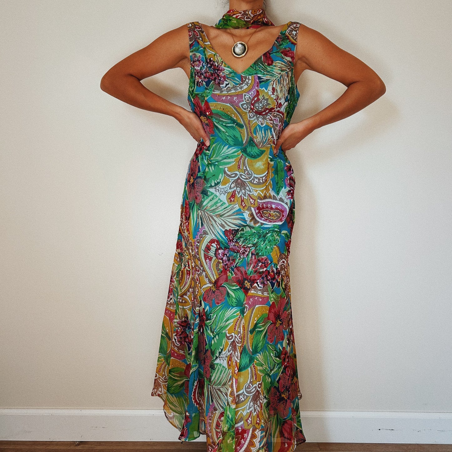Tropical Fairy Dress with Scarf