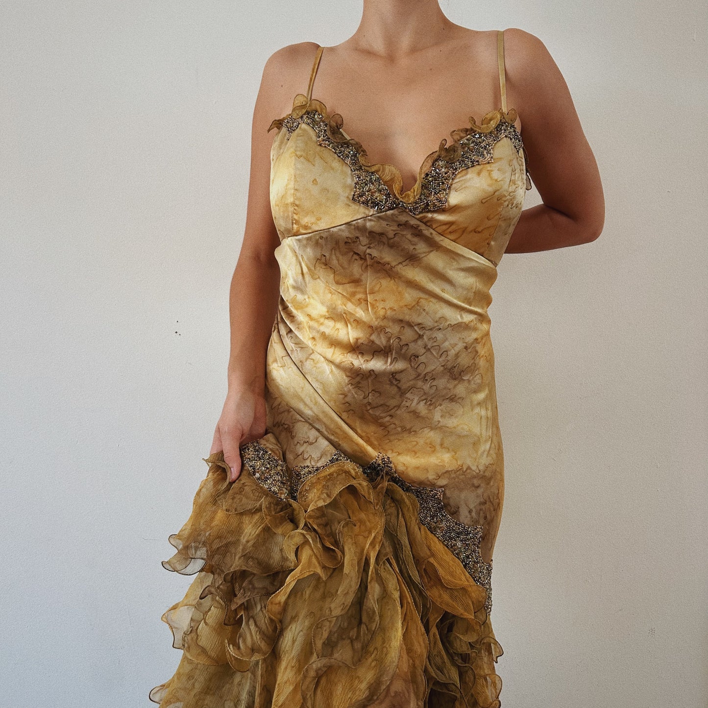 Silk Beaded Fairy Ruffled Dress