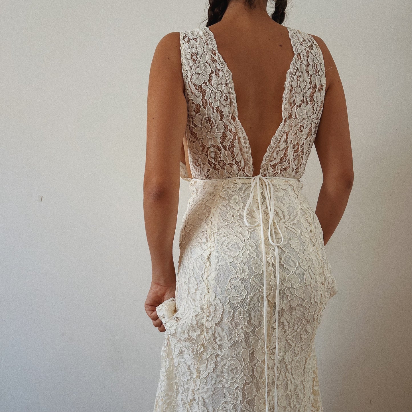 Lace Bohemian Wrap Bridal Dress