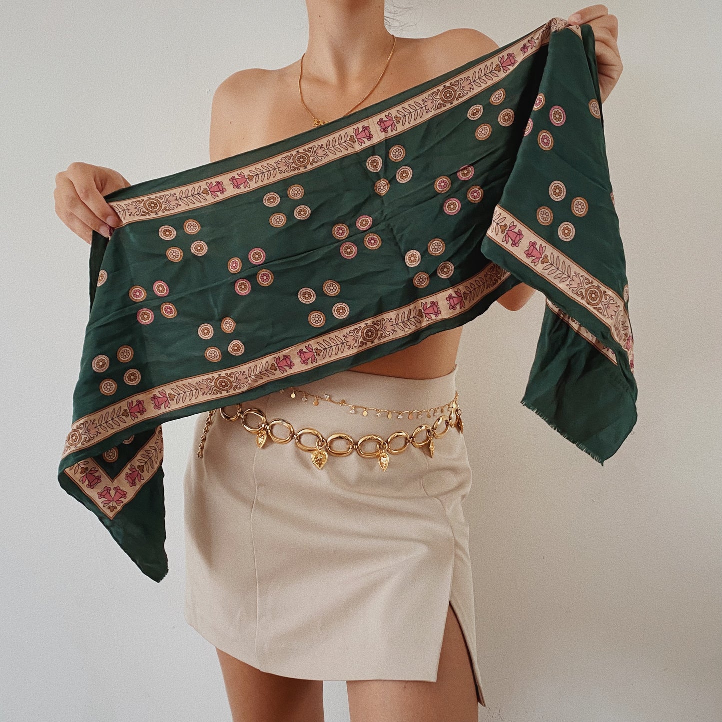 Beautiful Patterned Green Scarf