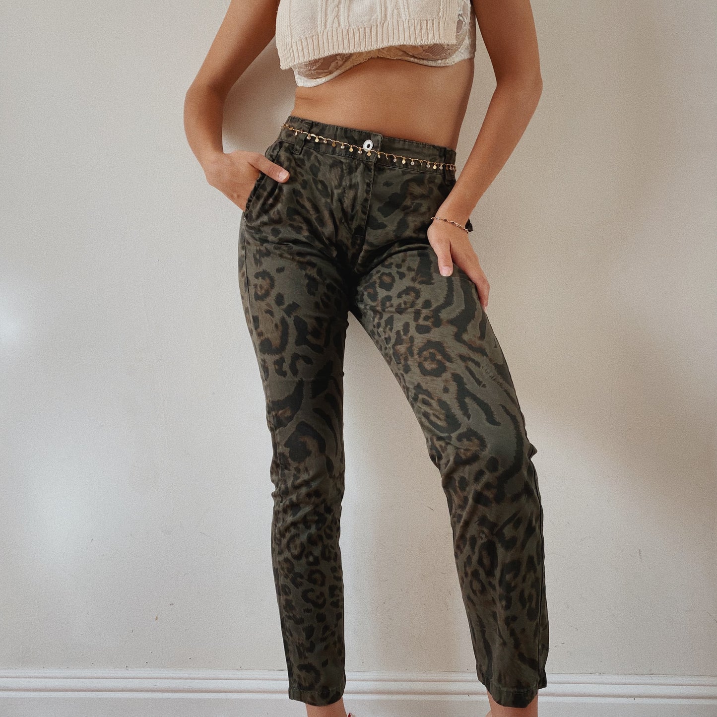 Animal Print Khaki High Waisted