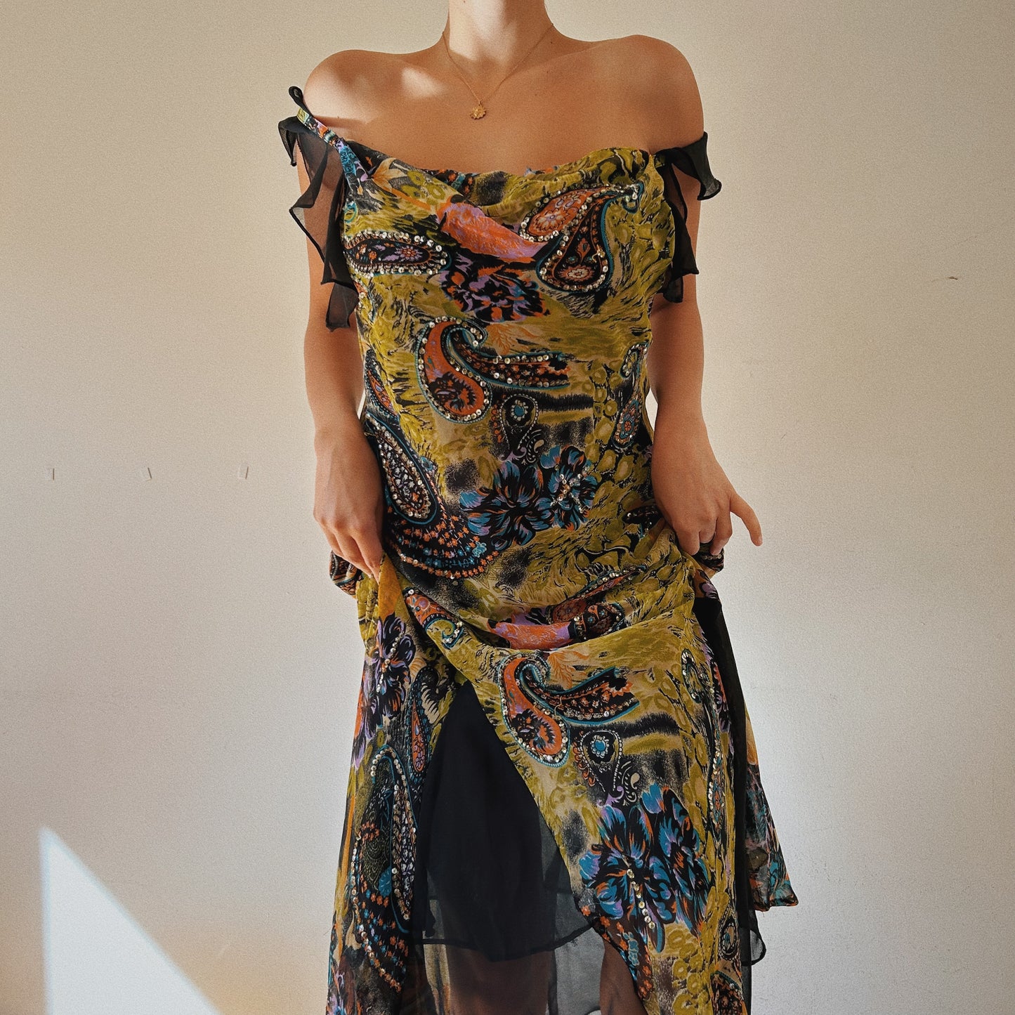 Paisley Moss Green Fairy Embellished Dress