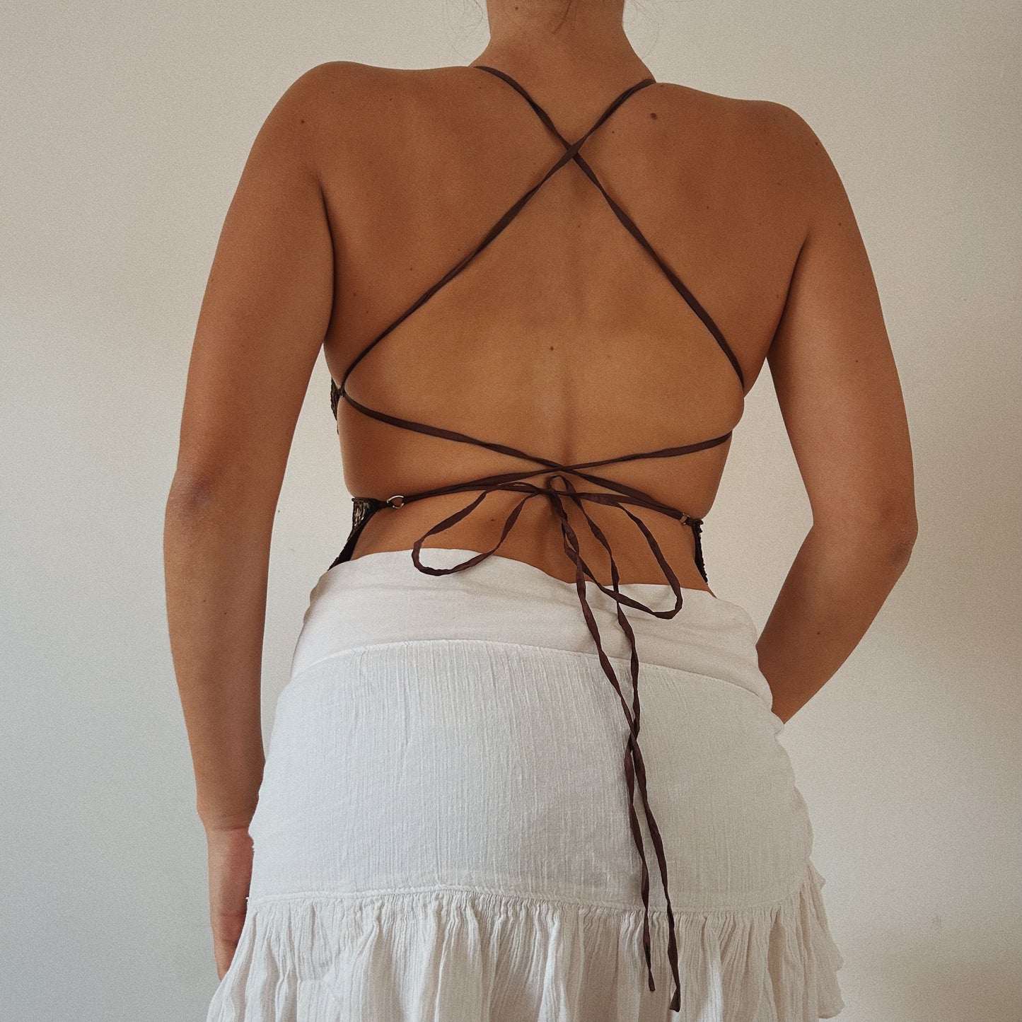 Brown Viral butterfly Sequins Top