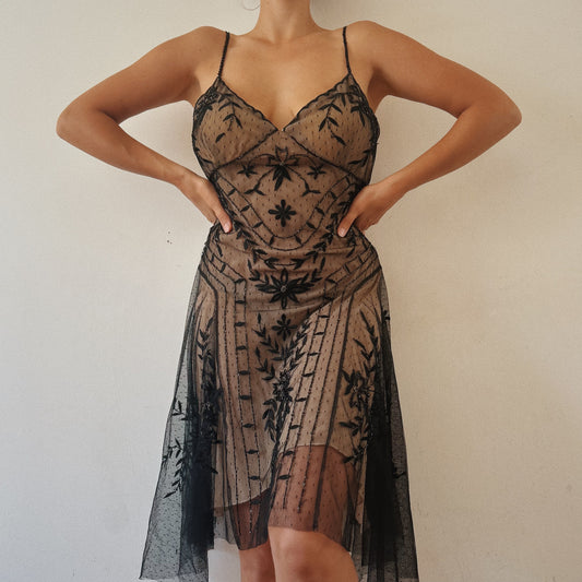 Asymmetrical Beaded Chic Dress