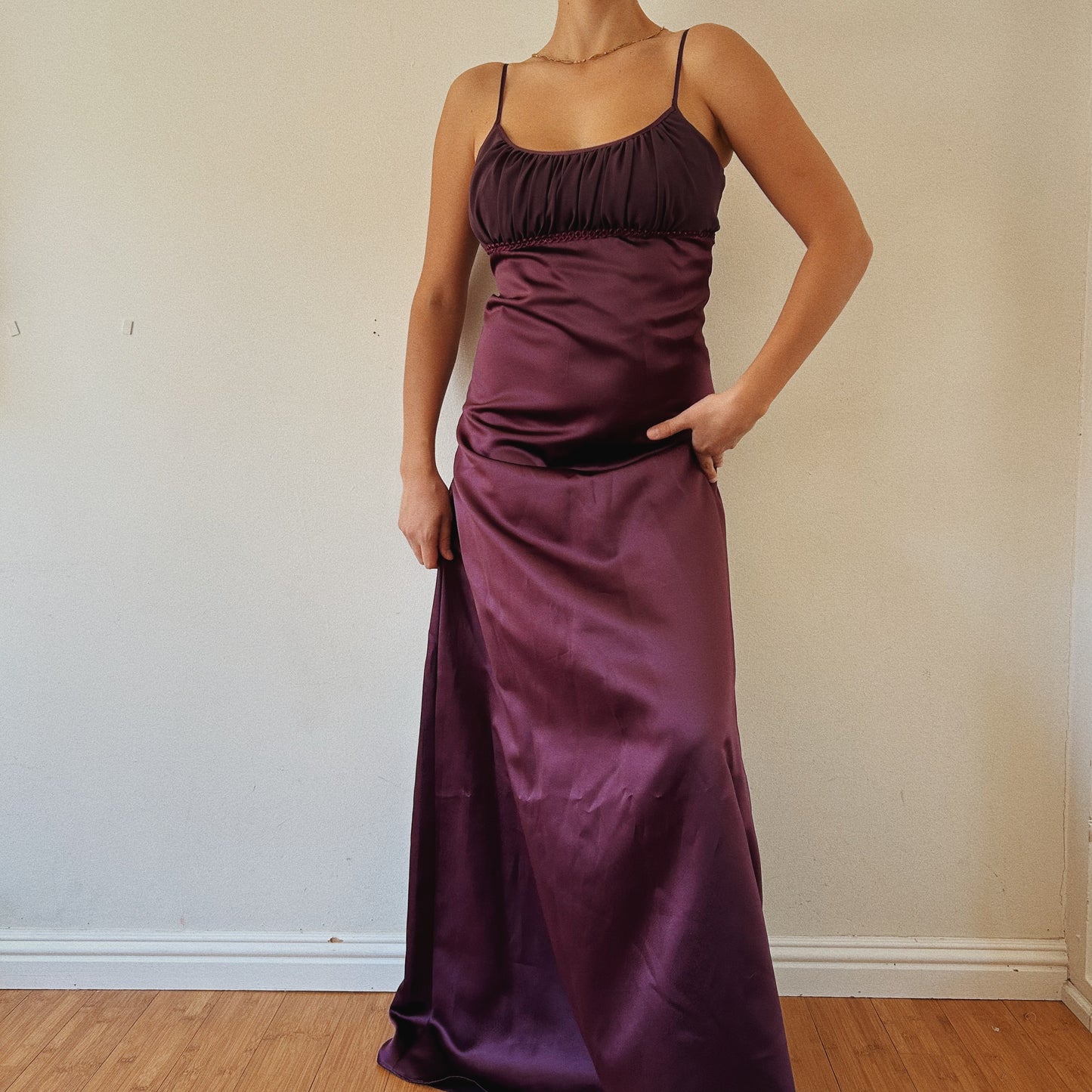 90s Vintage Elegant Purple Prom Dress