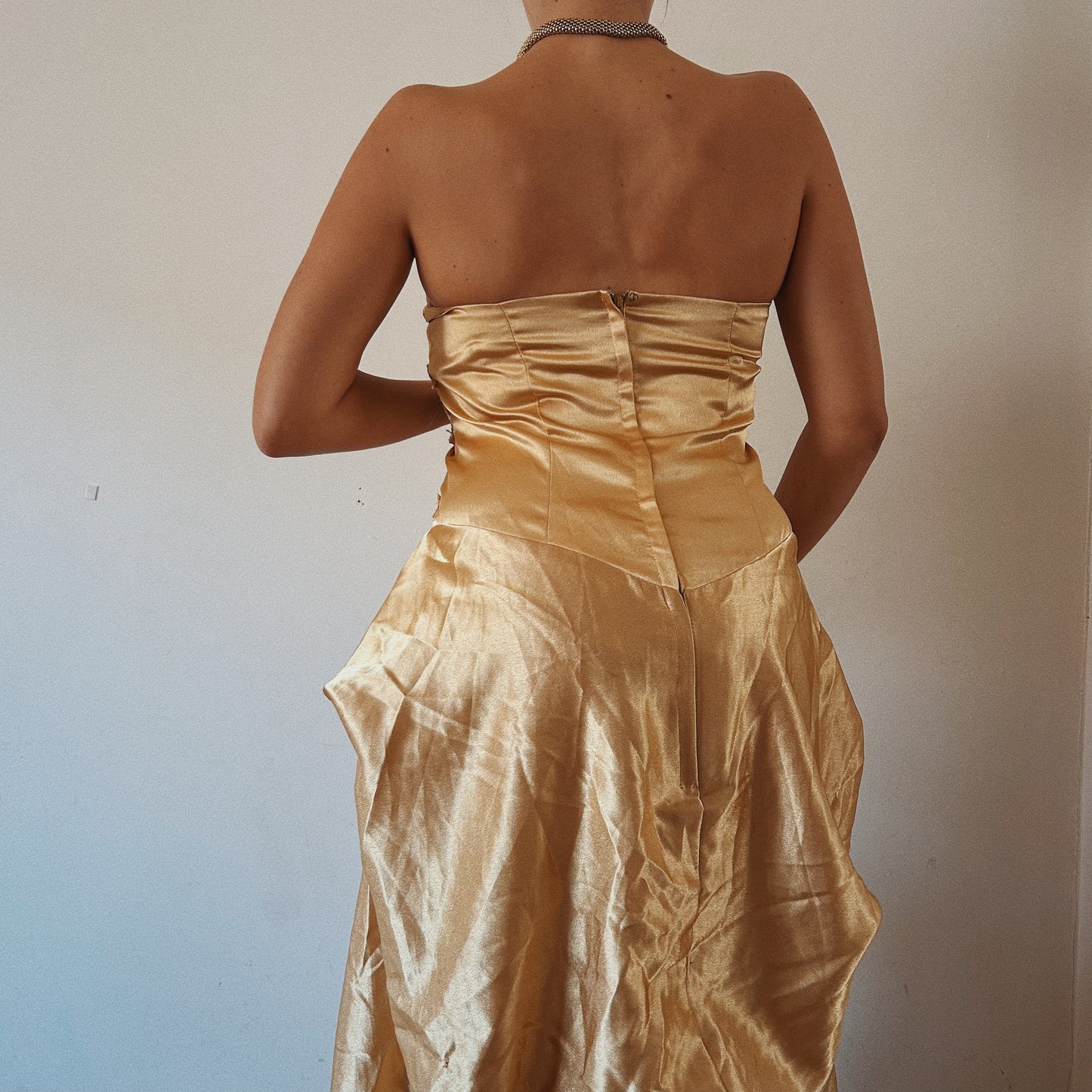 Golden Strapless « Belle » Gown