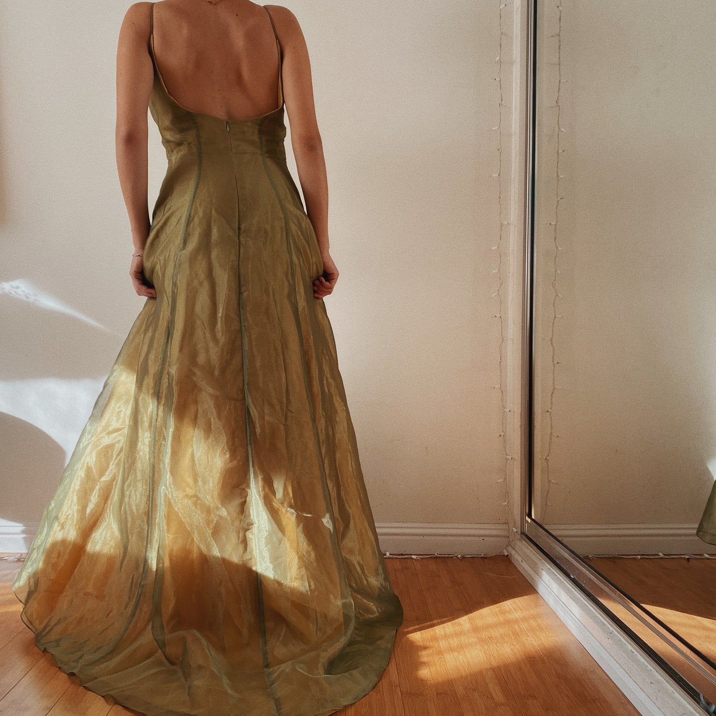 Forest Fairy Metallic Open Back Gown