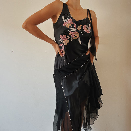 Fairy Floral Satin and Mesh Dress