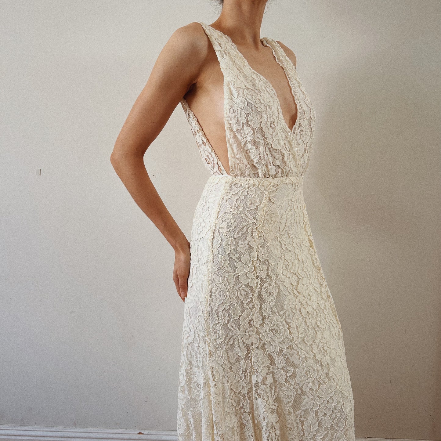Lace Bohemian Wrap Bridal Dress