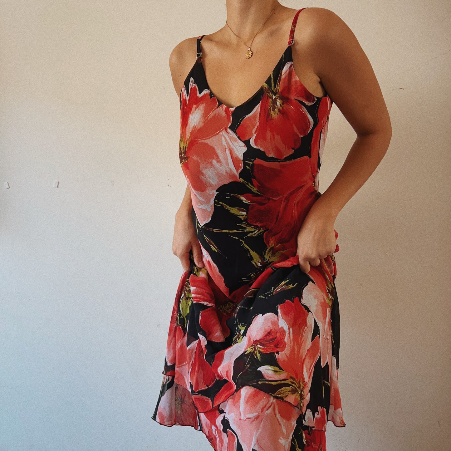 Hibiscus Floral Midi Summer Dress