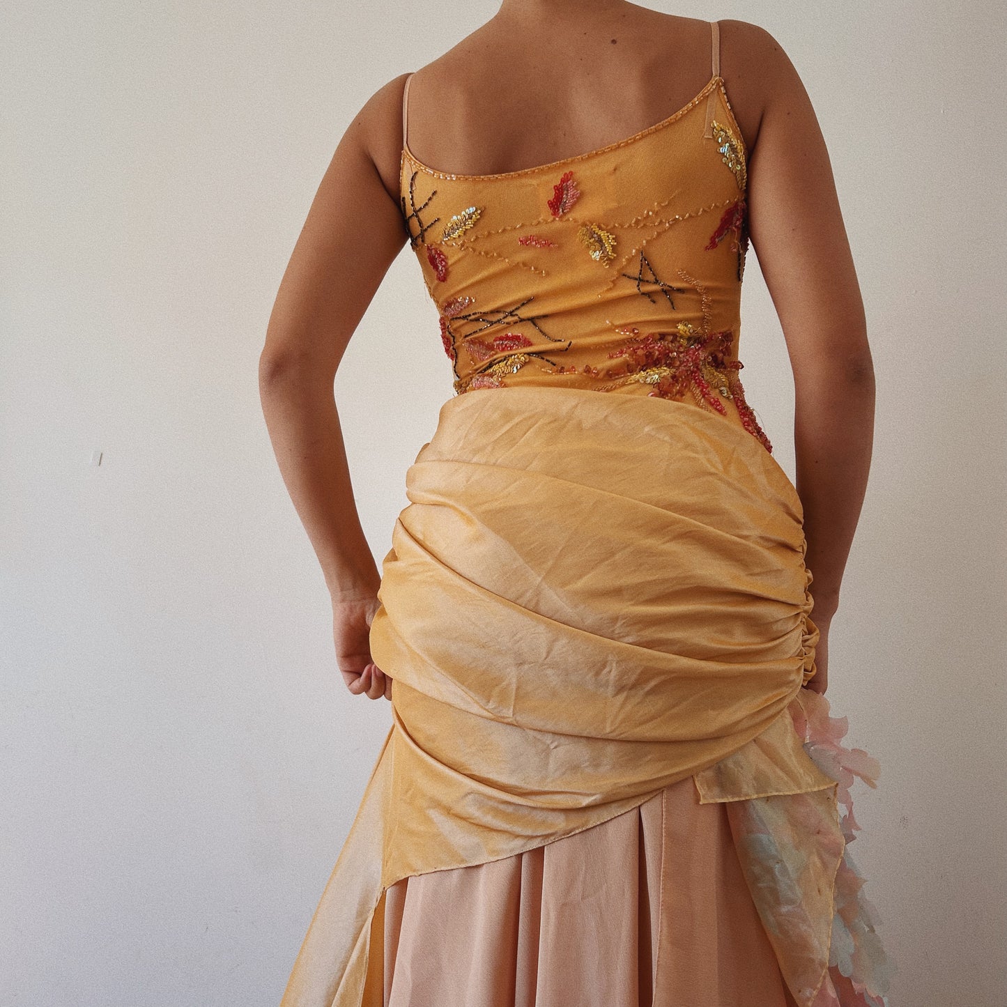 Whimsical Golden Beaded Princess Dress