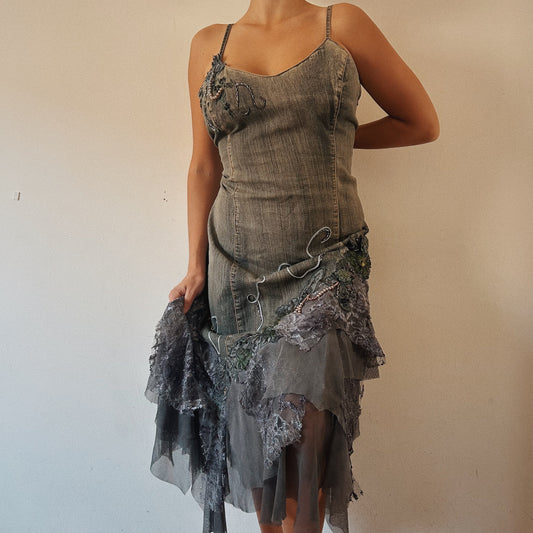 Fairy Denim Embellished Dress